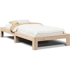 vidaXL Massivholzbett 90 x 200 cm Braun