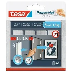 tesa Powerstrips SMALL Klebestreifen für max. 1,8 kg 2,0 x 6,0 cm, 4 St.