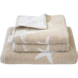 Dyckhoff Maritim, Starfish Handtuchset 50 x 100 cm und 70 x 140 cm beige 3 St.