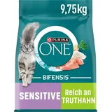 PURINA ONE BIFENSIS Sensitive Katzenfutter Trocken, Reich an Truthahn, 1Er Pack