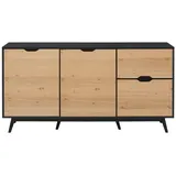 Home Affaire Sideboard »Flow«, Kommode mit vielen Stauraummöglichkeiten und Holzoptik, Höhe 82 cm, schwarz