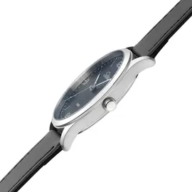 Selva SELVA Quarz-Armbanduhr mit Lederband Zifferblatt schwarz Ø 39mm