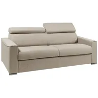 Vente-unique - Schlafsofa 4-Sitzer - Liegefläche mit Lattenrost: 160 cm - Matratzenhöhe: 18 cm - Stoff - Beige - Vizir