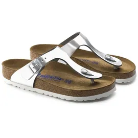 Birkenstock Gizeh Weichbettung Naturleder metallic silver 36