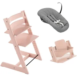 Stokke® TRIPP TRAPP® Bundle Treppenhochstuhl inkl. Newbornset deep grey & Babyset, pink