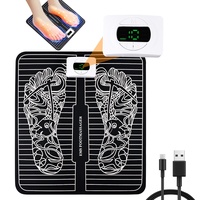 Tulov Fußmassagegerät, EMS Fußmassagegerät mit 6 Modi & 15 einstellbaren Frequenzen, USB Faltbar Foot Massager Intelligente Massagematte zur Durchblutung und Linderung von Muskelschmerzen