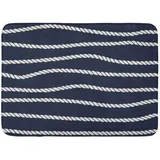 IUBBKI 40 x 60 cm Fußmatten Badteppiche Outdoor/Indoor Fußmatte Nautische Marine Seil Line endlos Marine Beige gewellte Linien auf dunkelblauem Muster Badezimmer Dekor Teppich Badematte