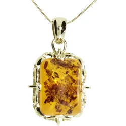 Kette mit Anhänger OSTSEE-SCHMUCK "Ostsee-Schmuck Kette mit Anhänger Herta Kette mit Anhänger Herta" Gr. 50, gold (goldfarben), Halsketten, Damen, 50cm, Silber 925 (Sterlingsilber), L: 42cm