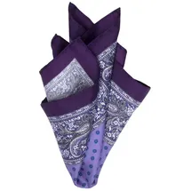 bgents Einstecktuch Handrolliertes Einstecktuch aus Seiden-Twill mit floralem Muster, Made in Italy lila