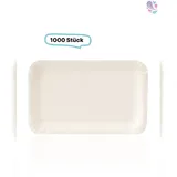 Blanc HYGIENIC Pappschalen groß, weiß 1.000 Stk, to go, take away, biologisch abbaubar, nachhaltig, 100% Frischfaser