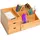Homcom Schreibtischorganizer Aufbewahrungsbox Holz Natur 1 St.