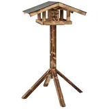 dehner natura premium Futterhaus Karwendel, geflammt, inkl. Ständer, 127.2 x 84.3 x 84.3 cm, Braun, Schwarz