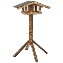 dehner natura premium Futterhaus Karwendel, geflammt, inkl. Ständer, 127.2 x 84.3 x 84.3 cm, Braun, Schwarz