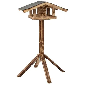 dehner natura premium Futterhaus Karwendel, geflammt, inkl. Ständer, 127.2 x 84.3 x 84.3 cm, Braun, Schwarz