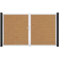 GroJa Tor 2-flg. Basicline Schmal Asteiche Natur EV1 306 cm x 180 cm DIN Links