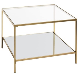Haku-Möbel Beistelltisch Spiegel, Sicherheitsglas gold 60,0 x 60,0 x 45,0 cm