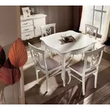JVmoebel Esstisch Eleganter quadratischer Holztisch in Weiß mit stabilen Füßen (Packung, 1-St., Nur Esstisch), Made in Europa weiß