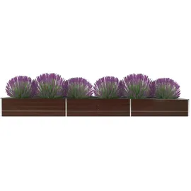 vidaXL Garten-Hochbeet verzinkter Stahl rechteckig 480 x 80 x 45 cm Braun  