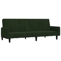 VidaXL Schlafsofa 2-Sitzer Dunkelgrün Samt