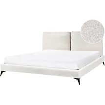 Beliani Polsterbett Melle 180 x 200 cm Cremeweiß