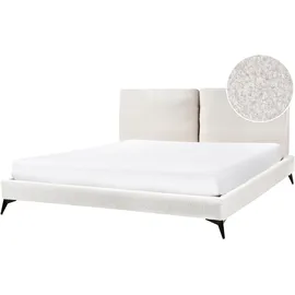 Beliani Polsterbett Melle 180 x 200 cm Cremeweiß