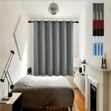 GOUSUN Thermo Gardinen Vorhang mit Ösen 130 x 75 cm Blickdichte Vorhänge mit Ösen Gardinen Warm Thermovorhang mit Ösen Vorhänge mit Ösen für Schlafzimmer, Hellgrau