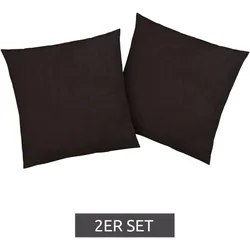 2er Set my home Kissenhülle nachhaltiger Kissen-Bezug aus Baumwolle 80x80cm Wohn-Dekoration 34902133 Schwarz - One-Size