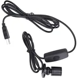 ViaGasaFamido USB Mini-Spot-Licht, 5V, Stufenlos Dimmbar, Aluminium, 20mm Durchmesser, 2m Kabel, für Vitrine, Schmuckschrank, Weinschrank