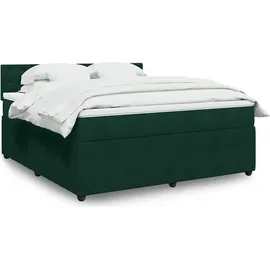 vidaXL Boxspringbett 180 x 200 cm Dunkelgrün