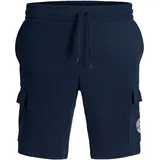 Jack & Jones PlusSize Sweatshorts "JPSTGORDON ALLIANCE SWEAT SHORTS PLS", Herren, Gr. 46 (6XL), N-Gr, navy blazer, angeraute Sweatware, Obermaterial: 60% Baumwolle, 40% Polyester, JACK & JONES PLUSSIZE, unifarben, regular fit, Hosen Sweatshorts