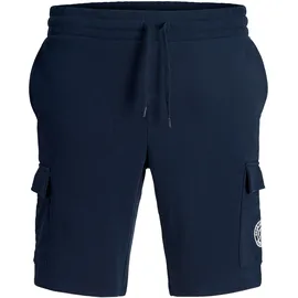 Jack & Jones PlusSize Sweatshorts "JPSTGORDON ALLIANCE SWEAT SHORTS PLS", Herren, Gr. 46 (6XL), N-Gr, navy blazer, angeraute Sweatware, Obermaterial: 60% Baumwolle, 40% Polyester, JACK & JONES PLUSSIZE, unifarben, regular fit, Hosen Sweatshorts