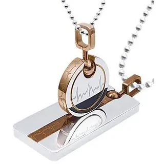 FIRETTI Schmuckset FIRETTI "Multipack Schmuck Geschenk Halsketten LIEBE", rosa (edelstahlfarben, roségoldfarben), Schmuck_Sets, Damen, Edelstahl, Schmuckset, 2 Ketten mit Anhänger