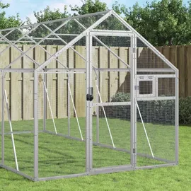 vidaXL Voliere Silbern 179 x 400 x 185 cm Aluminium