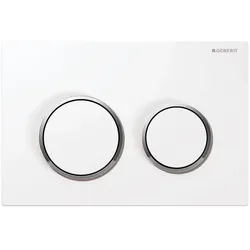 Geberit Abdeckplatte Omega 20 Weiß, Ring verchromt