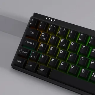 Tastenkappen Deutsches Layout, Pbt Keycaps ISO DE Keycaps, Minimalistisches Tastenkappen Cherry Profil 139 Keys for Mechanische Tastatur DE Layout 60/64/74/87/104/108 (schwarz)