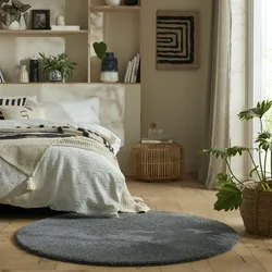 Teppich FLAIR RUGS "Fluffy", grau, H:23mm Ø:180cm, Kunstfaser, Teppiche
