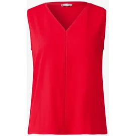 STREET ONE Jersey-Top mit Häkeldetails - Rot