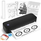 AIMAX Thermodrucker Mobiler A4 Drucker Wireless Bluetooth Handy Printer mobiler Drucker, (Nur Thermopapie Tragbarer Drucker Kompatibel mit Phone, Laptop) schwarz