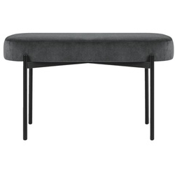 meet Ovale Bank »Gaia M« mit Samtbezug grau, 79x45.5x42 cm