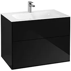 Villeroy und Boch Finion Waschtischunterschrank G01000PH 79,6x59,1x49,8cm, Glossy Black Lacquer, mit Wandbeleuchtung