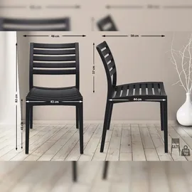 CLP Ares Gartenstuhl 48 x 58 x 82 cm schwarz