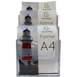 Exacompta Transparenter Prospekthalter A4 mit 3 Fächern