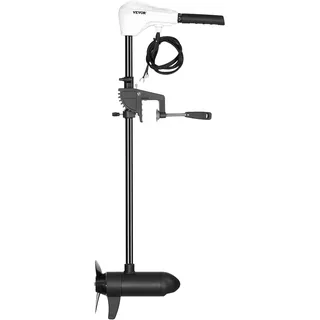 Vevor Elektro Außenborder, Bootsmotor Heckmontage, 12 V, 25 kg Schub, 8-Gang Trolling Motor mit Batterieanzeige, für Kajaks, Fischerboote auf Süß-/Salzwasser, 76 cm Schaft
