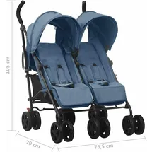 vidaXL Geschwisterwagen marineblau 10238