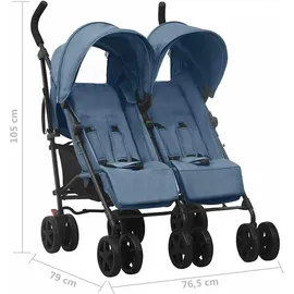 vidaXL Geschwisterwagen marineblau 10238