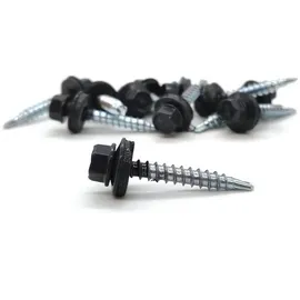 adunox Trapezblechschrauben, hell verzinkt, gefärbter Kopf (RAL 7016), SW8 Antrieb - 100 Stück (4,8 x 60 mm)