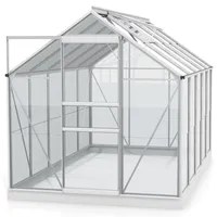 Vitavia Gewächshaus Planet 6200" inkl. Fundament, Aluminium, 6,2 m2, 3 mm ESG | Wetterfestes & stabiles Treibhaus | Perfekt für Gemüse & Pflanzen | Robust & langlebig