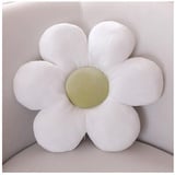 LANFIRE Blumen-Überwurfkissen, Sitzkissen, Bodenkissen, Blumenform, Bett, Sofa, Stuhl, Überwurfkissen (60 * 60 cm, White Green)