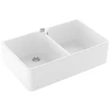 Villeroy & Boch Spülstein Doppelbecken 80 X weiß alpin + Excenterbetätigung