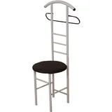 iovivo Herrendiener aus Stahlrohr mit rundem Sitz, 53x47x118 cm weiß/schwarz